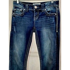 BUCKLE DAYTRIP Jeans VIRGO Boot (30x32) Super Stretch Thick Top-Stitch Bling Low